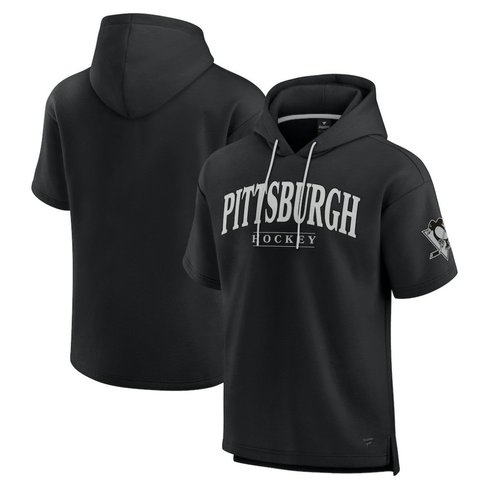Pittsburgh Penguins Fanatics Elements Ready Short Sleeve Pullover Hoodie - Black Hoodies