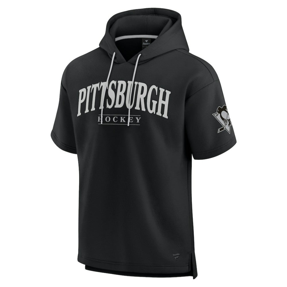Pittsburgh Penguins Fanatics Elements Ready Short Sleeve Pullover Hoodie - Black Hoodies