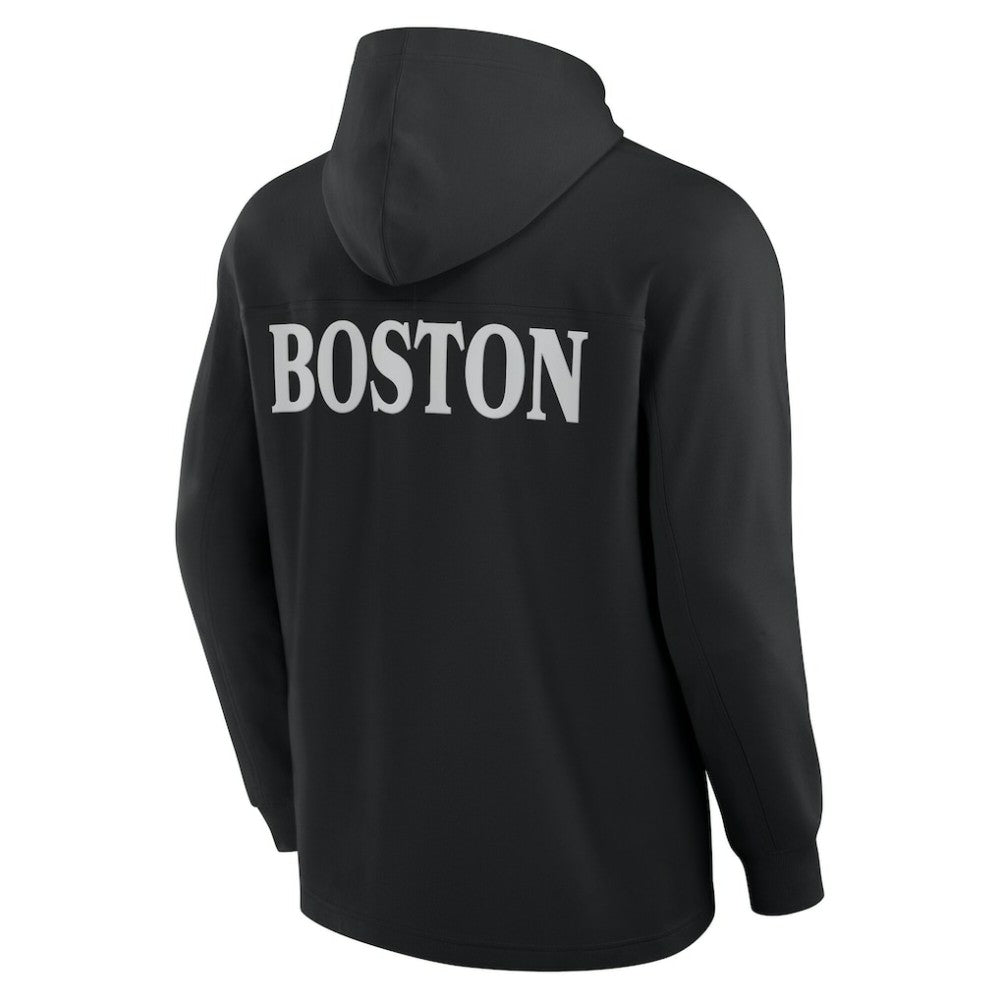Boston Bruins Fanatics Elements Blaze Tri-Blend Long Sleeve Hoodie T-Shirt - Black T-shirts