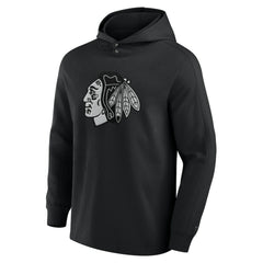 Chicago Blackhawks Fanatics Elements Blaze Tri-Blend Long Sleeve Hoodie T-Shirt - Black T-shirts