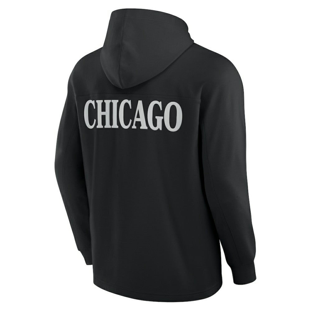 Chicago Blackhawks Fanatics Elements Blaze Tri-Blend Long Sleeve Hoodie T-Shirt - Black T-shirts