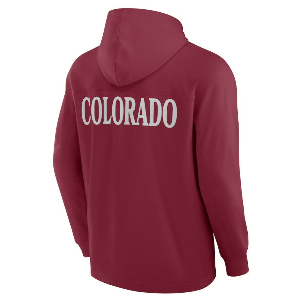 Colorado Avalanche Fanatics Elements Blaze Tri-Blend Long Sleeve Hoodie T-Shirt - Burgundy T-shirts