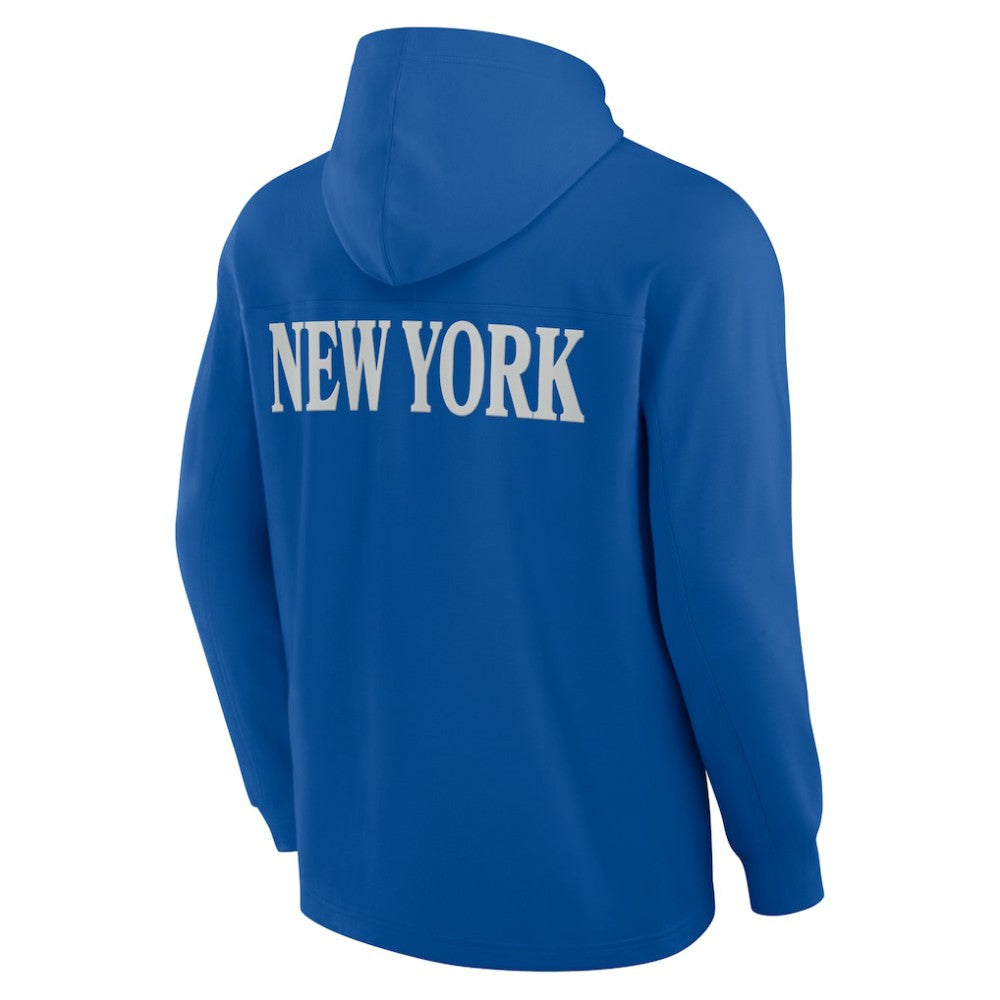 New York Rangers Fanatics Elements Blaze Tri-Blend Long Sleeve Hoodie T-Shirt - Blue T-shirts