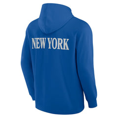New York Rangers Fanatics Elements Blaze Tri-Blend Long Sleeve Hoodie T-Shirt - Blue T-shirts