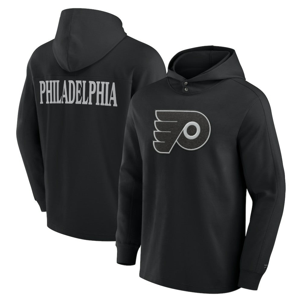 Philadelphia Flyers Fanatics Elements Blaze Tri-Blend Long Sleeve Hoodie T-Shirt - Black T-shirts