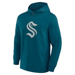 Seattle Kraken Fanatics Elements Blaze Tri-Blend Long Sleeve Hoodie T-Shirt - Teal T-shirts