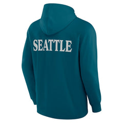 Seattle Kraken Fanatics Elements Blaze Tri-Blend Long Sleeve Hoodie T-Shirt - Teal T-shirts