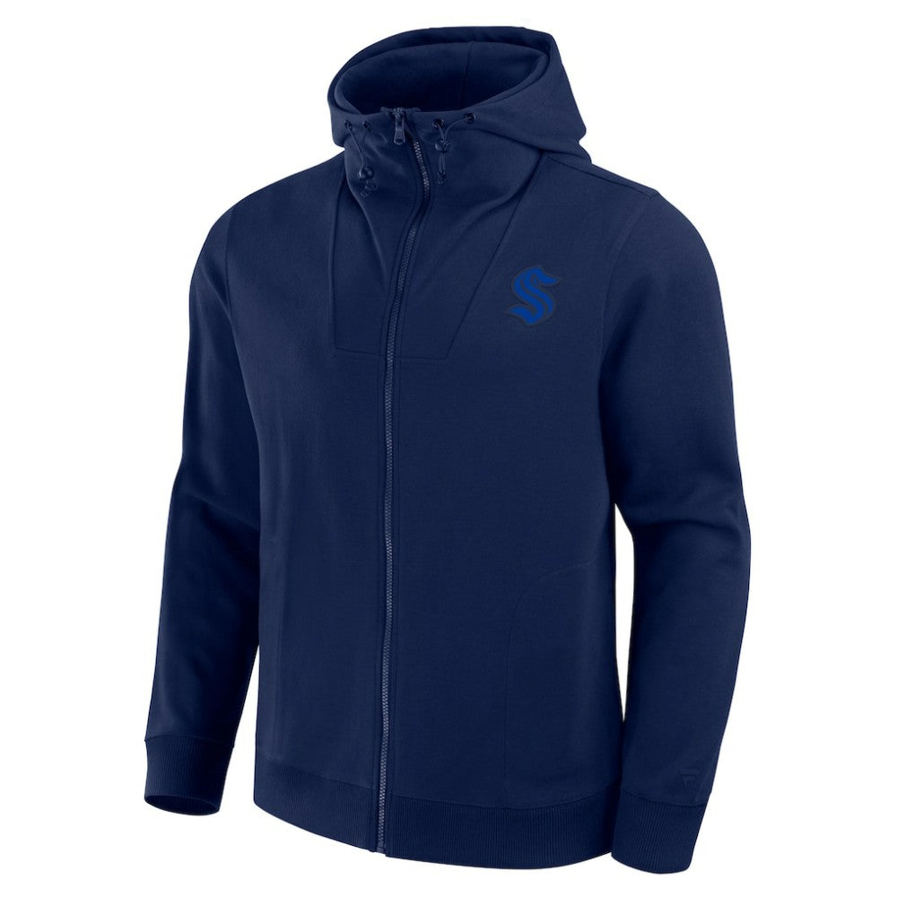 Seattle Kraken Fanatics Elements Tonal Primary Tri-Blend Full-Zip Hoodie - Navy Hoodies