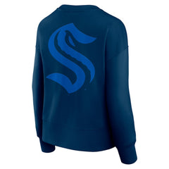 Seattle Kraken Fanatics Women's Elements Flow Pullover Sweatshirt - Navy Sweatshirts