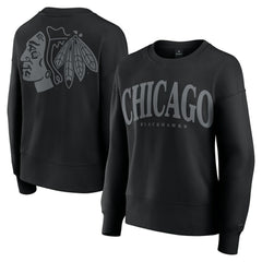 Chicago Blackhawks Fanatics Women's Elements Flow Pullover Sweatshirt - Black Sweatshirts