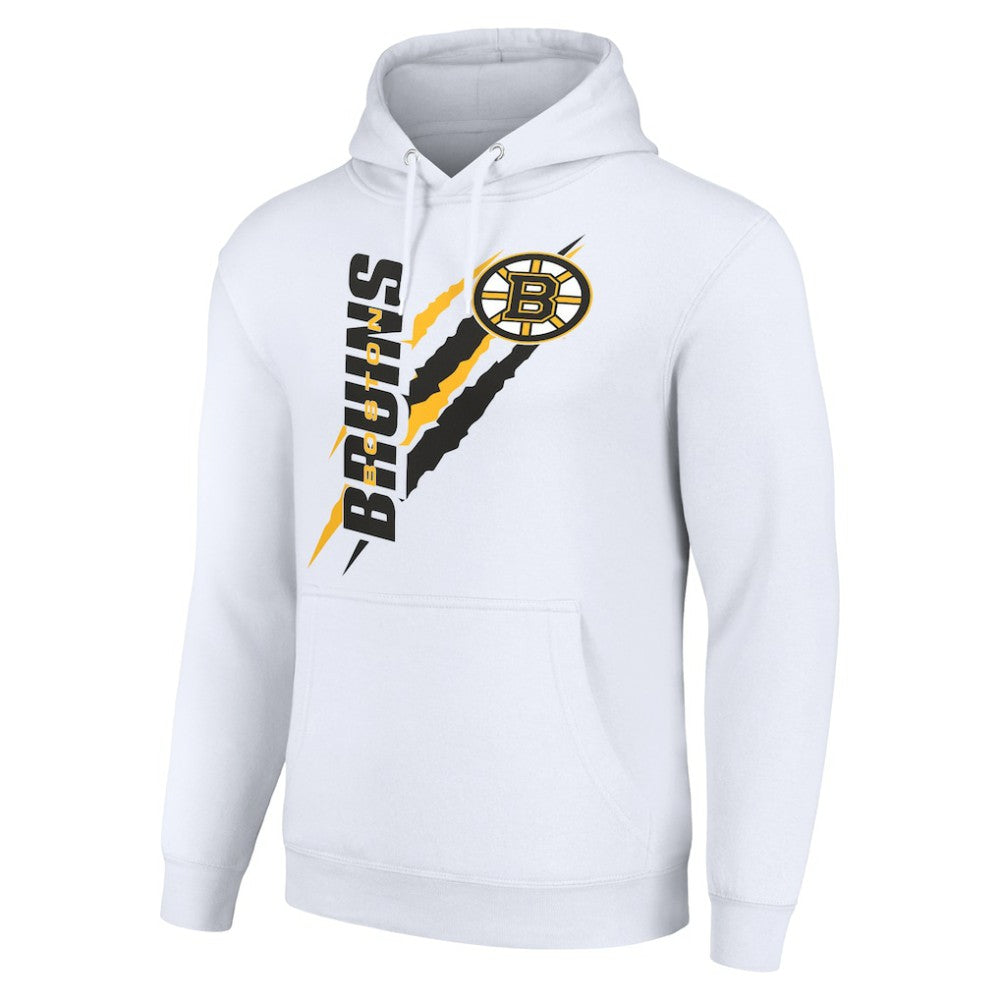 Boston Bruins Starter Color Scratch Fleece Pullover Hoodie - White Hoodies