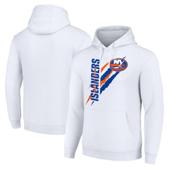 New York Islanders Starter Color Scratch Fleece Pullover Hoodie - White Hoodies