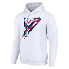 Columbus Blue Jackets Starter Color Scratch Fleece Pullover Hoodie - White Hoodies