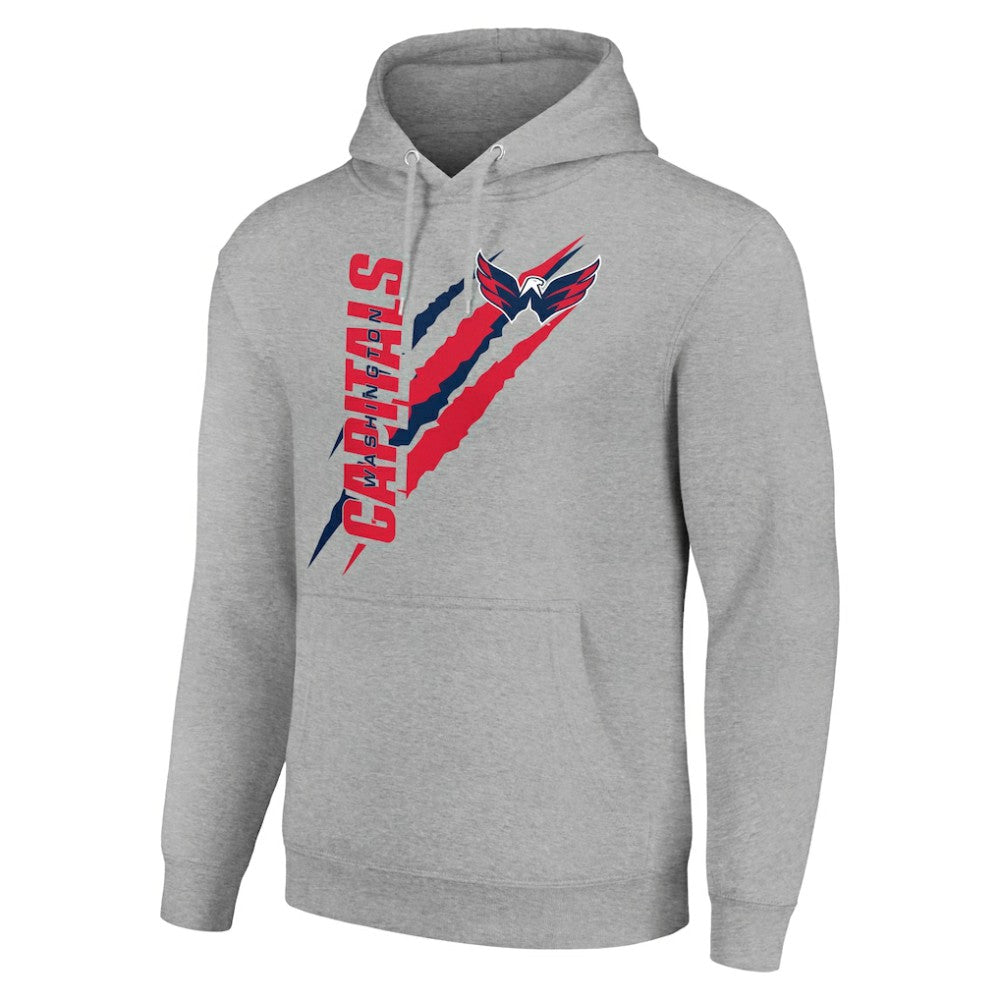 Washington Capitals Starter Color Scratch Fleece Pullover Hoodie - Heather Gray Hoodies