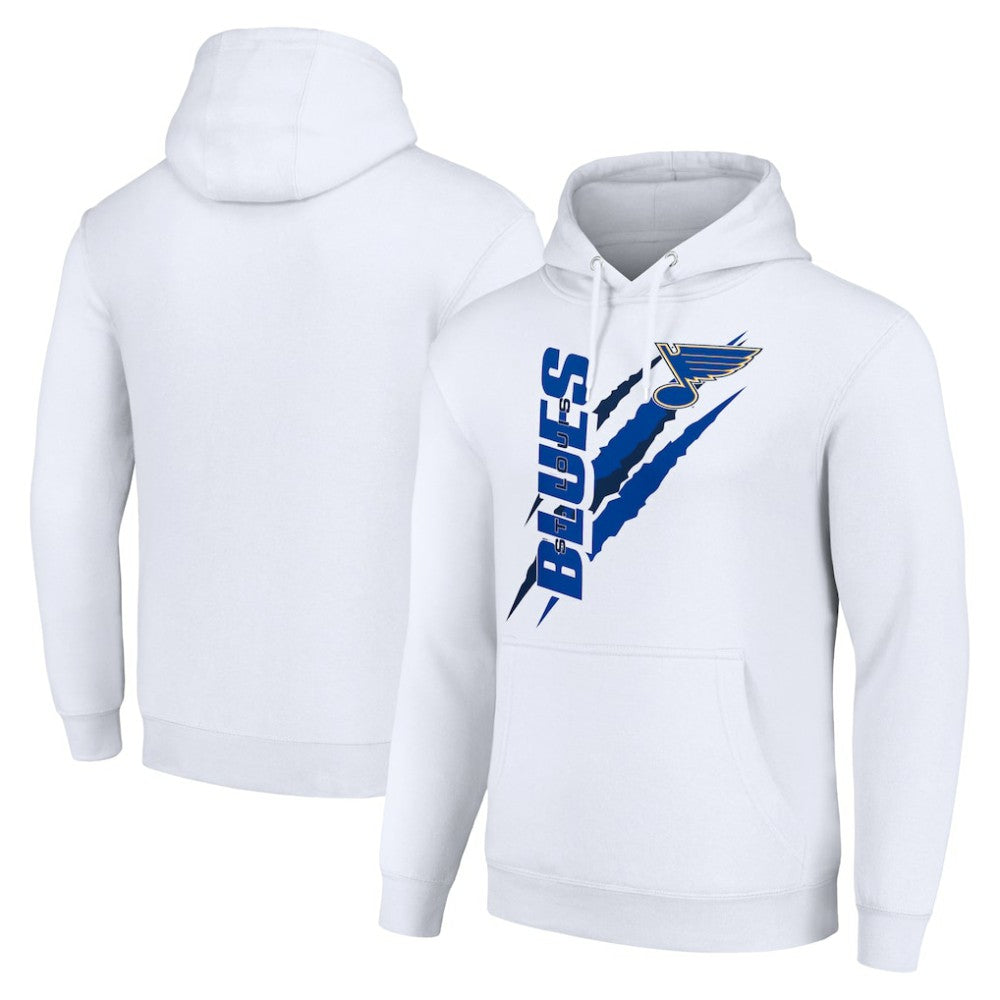 St. Louis Blues Starter Color Scratch Fleece Pullover Hoodie - White Hoodies