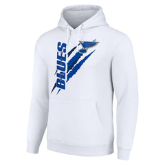 St. Louis Blues Starter Color Scratch Fleece Pullover Hoodie - White Hoodies