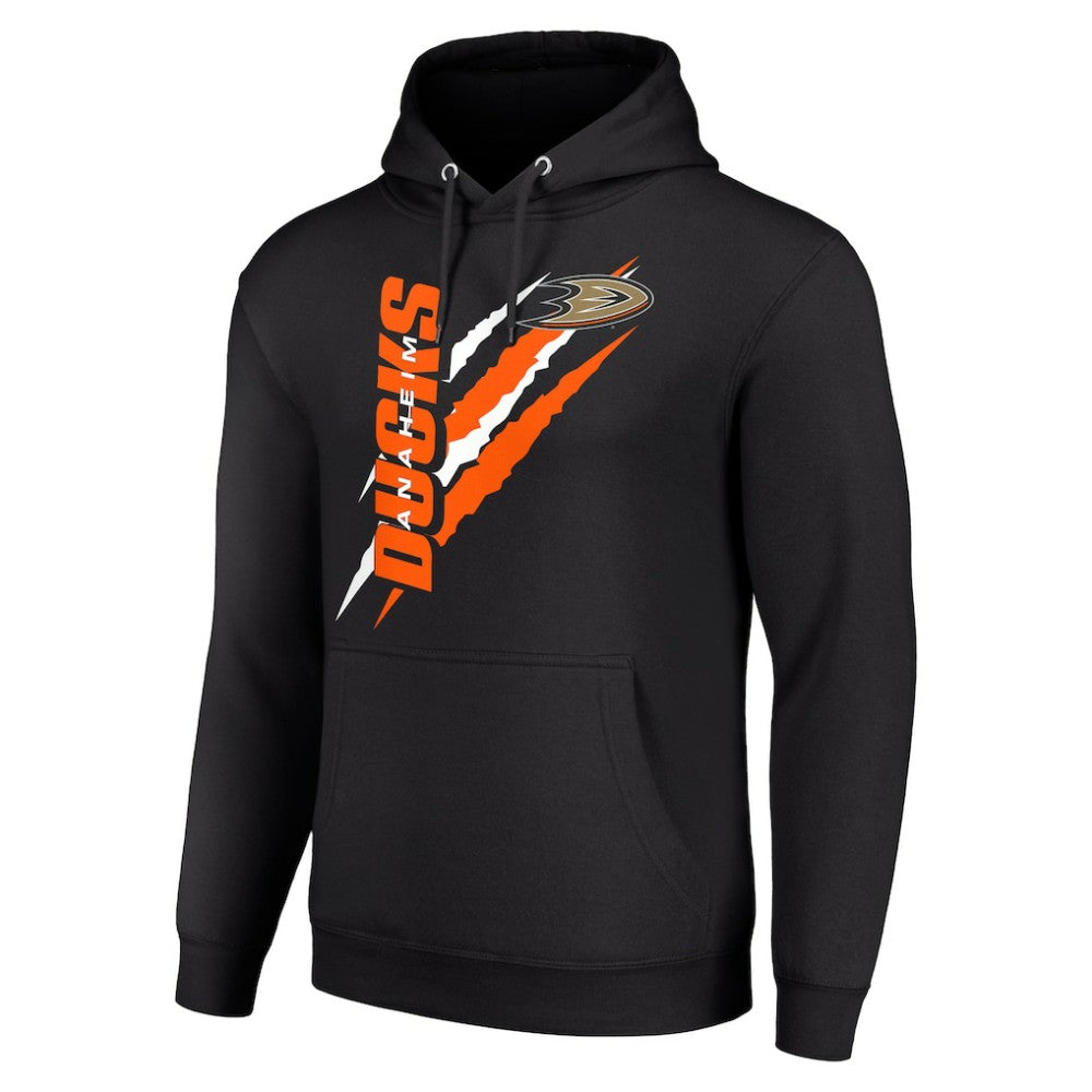 Anaheim Ducks Starter Color Scratch Fleece Pullover Hoodie - Black Hoodies