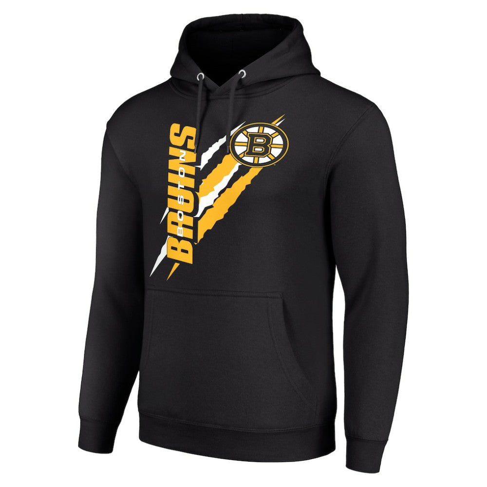 Boston Bruins Starter Color Scratch Fleece Pullover Hoodie - Black Hoodies