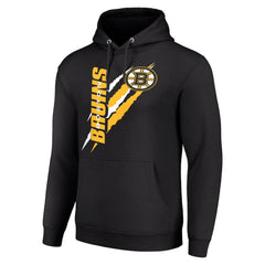 Boston Bruins Starter Color Scratch Fleece Pullover Hoodie - Black Hoodies