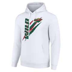 Minnesota Wild Starter Color Scratch Fleece Pullover Hoodie - White Hoodies