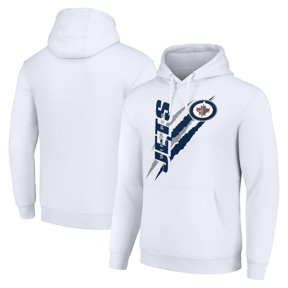 Winnipeg Jets Starter Color Scratch Fleece Pullover Hoodie - White Hoodies