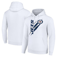 Winnipeg Jets Starter Color Scratch Fleece Pullover Hoodie - White Hoodies