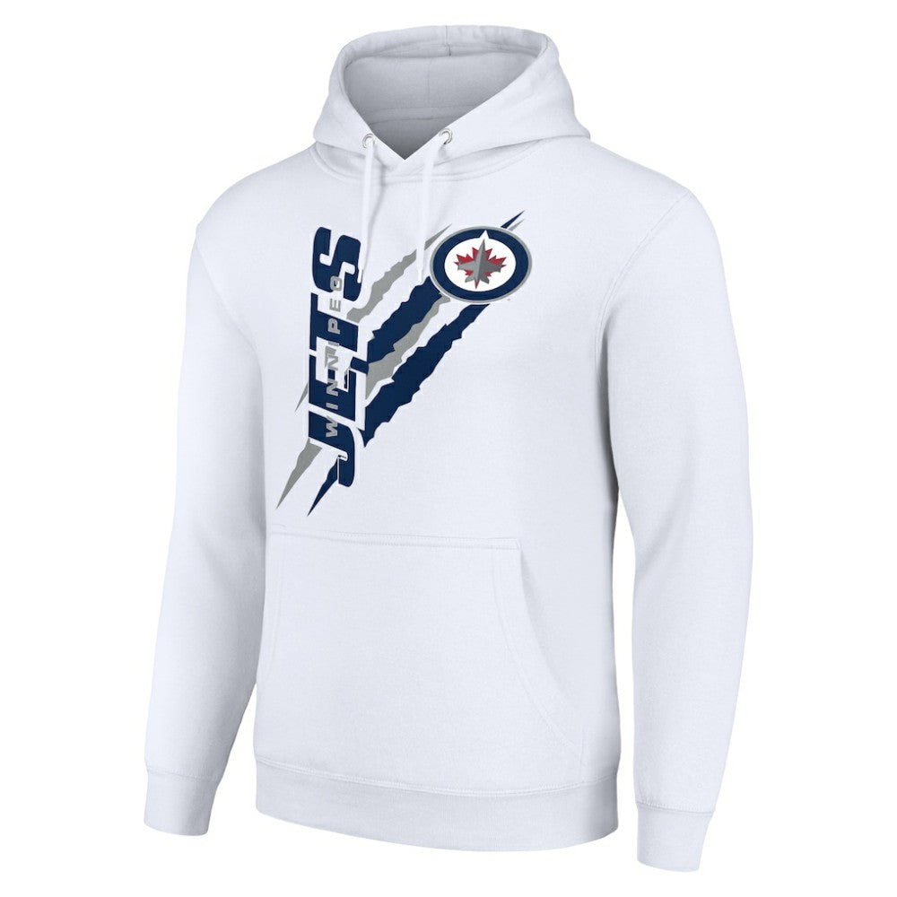 Winnipeg Jets Starter Color Scratch Fleece Pullover Hoodie - White Hoodies