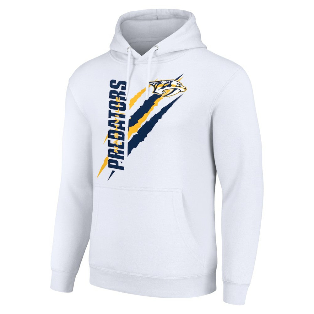 Nashville Predators Starter Color Scratch Fleece Pullover Hoodie - White Hoodies
