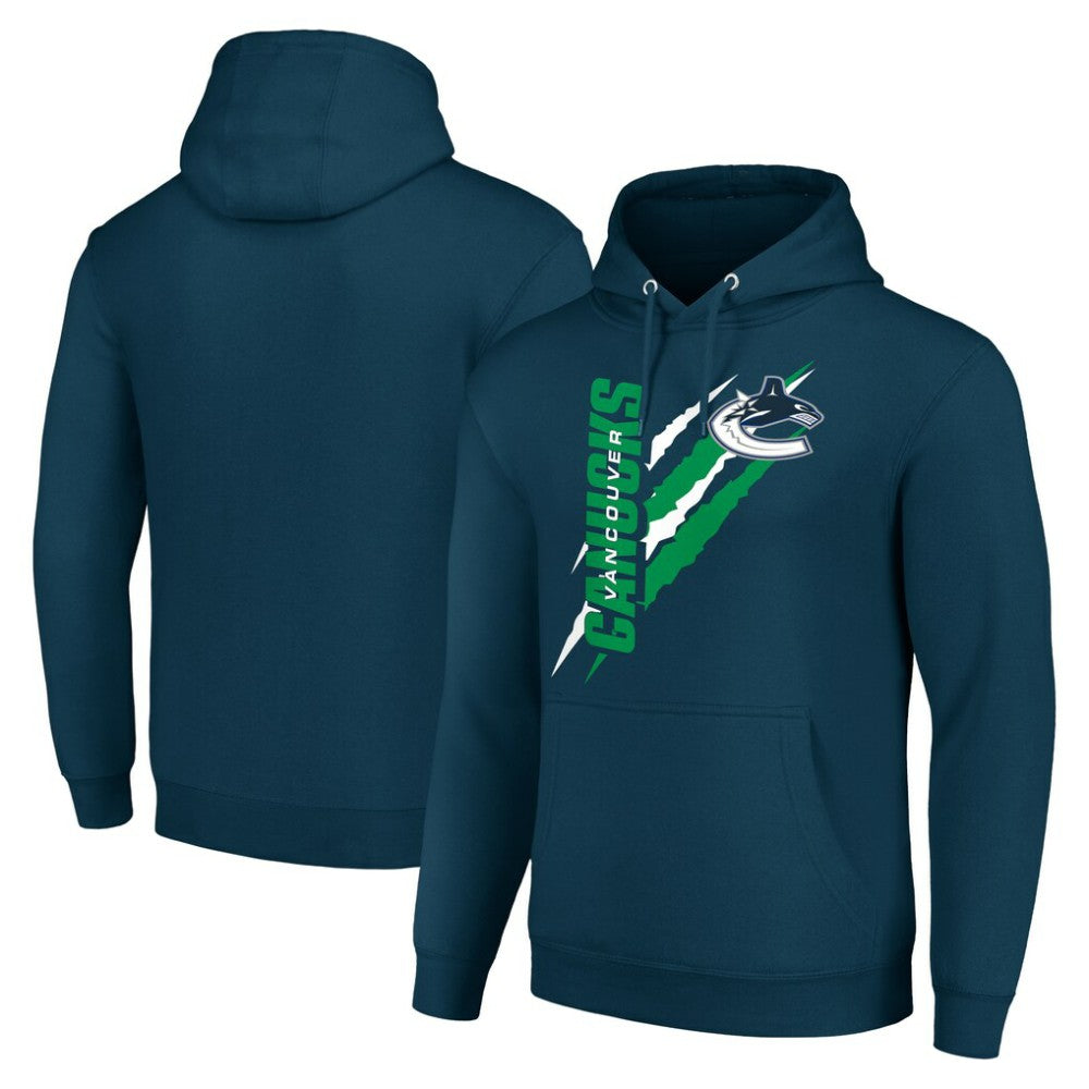 Vancouver Canucks Starter Color Scratch Fleece Pullover Hoodie - Blue Hoodies