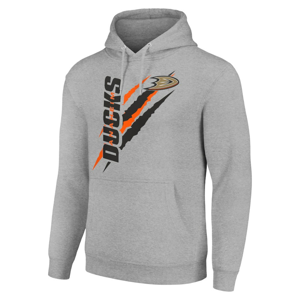 Anaheim Ducks Starter Color Scratch Fleece Pullover Hoodie - Heather Gray Hoodies
