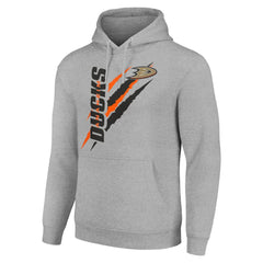 Anaheim Ducks Starter Color Scratch Fleece Pullover Hoodie - Heather Gray Hoodies