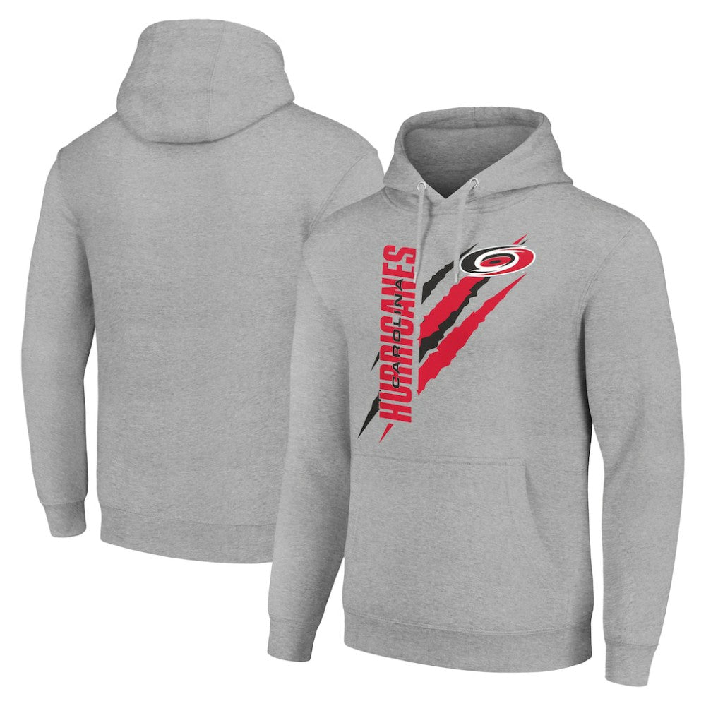 Carolina Hurricanes Starter Color Scratch Fleece Pullover Hoodie - Heather Gray Hoodies