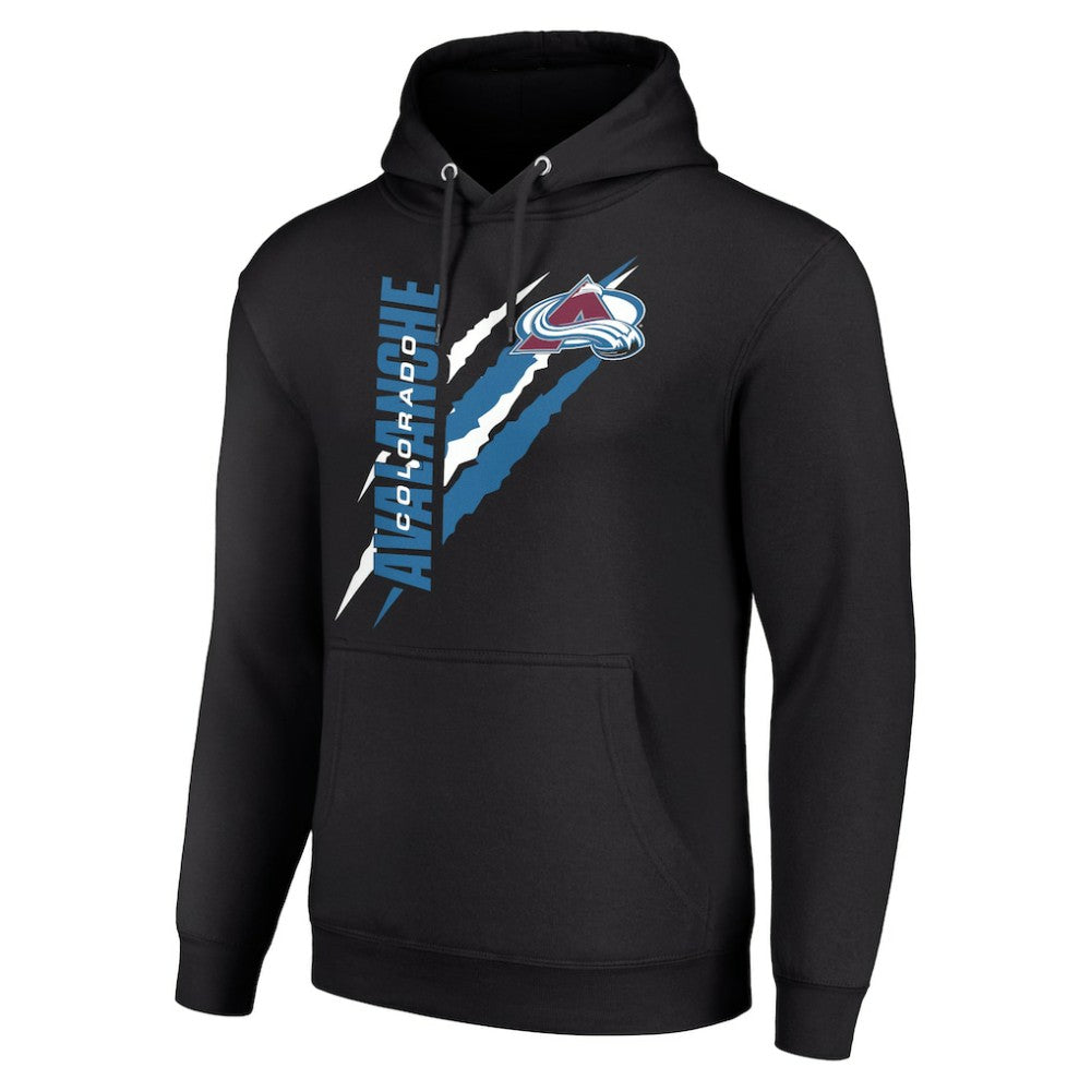 Colorado Avalanche Starter Color Scratch Fleece Pullover Hoodie - Black Hoodies