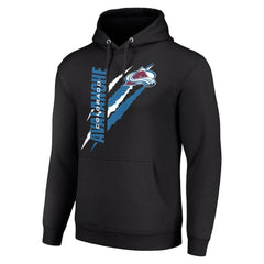 Colorado Avalanche Starter Color Scratch Fleece Pullover Hoodie - Black Hoodies