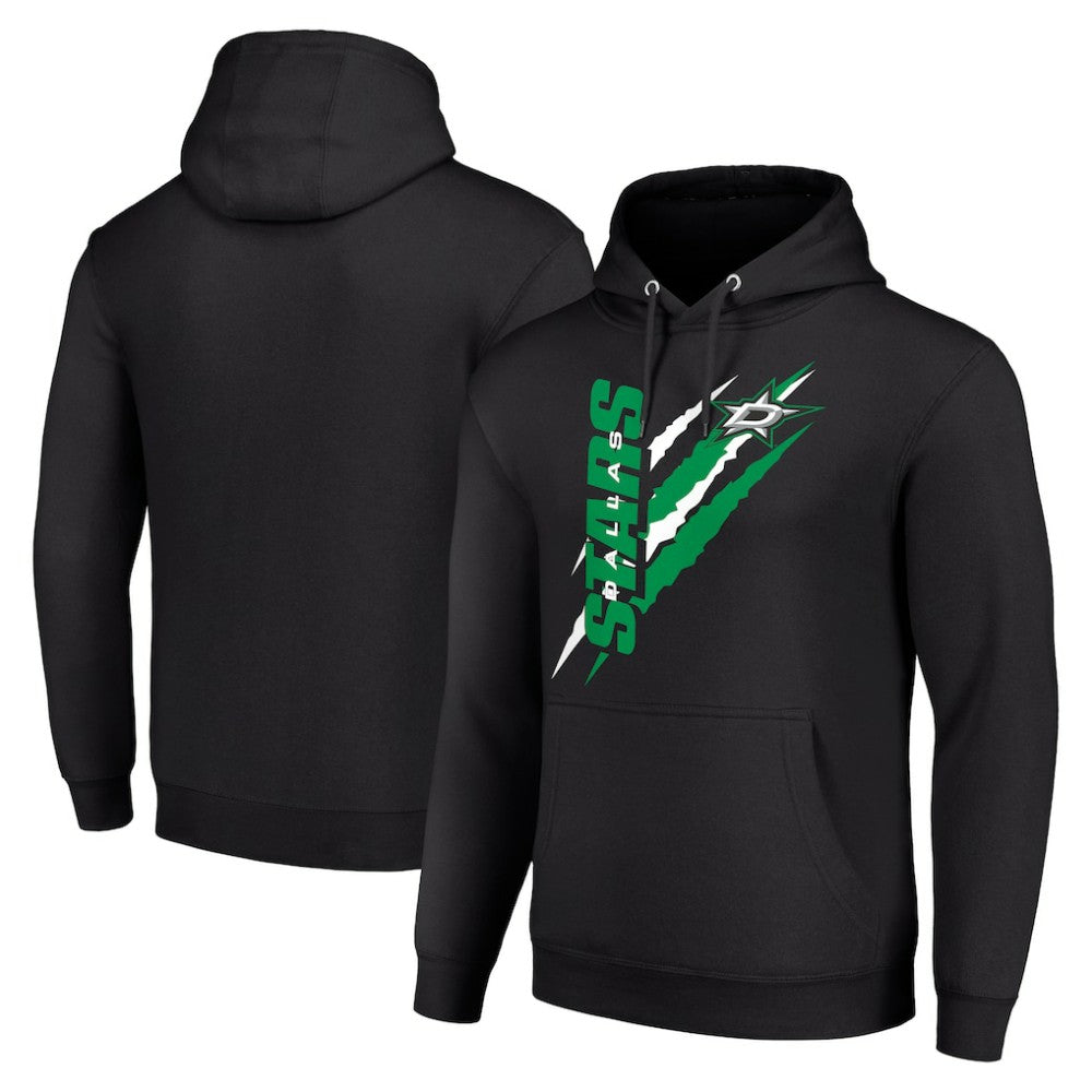 Dallas Stars Starter Color Scratch Fleece Pullover Hoodie - Black Hoodies