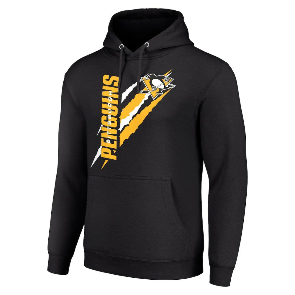Pittsburgh Penguins Starter Color Scratch Fleece Pullover Hoodie - Black Hoodies