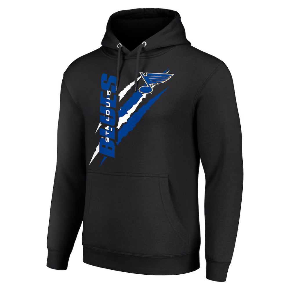St. Louis Blues Starter Color Scratch Fleece Pullover Hoodie - Black Hoodies