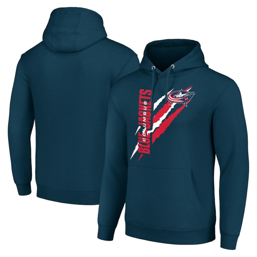 Columbus Blue Jackets Starter Color Scratch Fleece Pullover Hoodie - Blue Hoodies