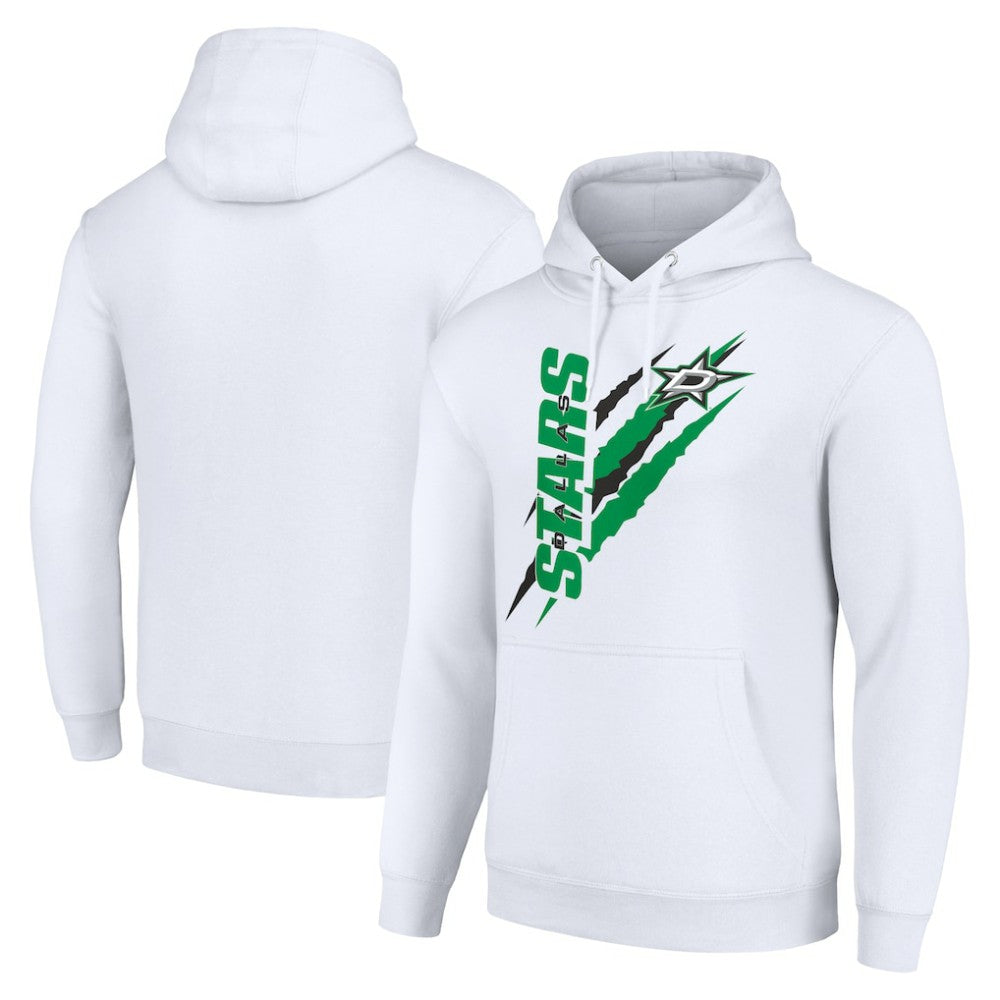 Dallas Stars Starter Color Scratch Fleece Pullover Hoodie - White Hoodies