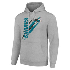 San Jose Sharks Starter Color Scratch Fleece Pullover Hoodie - Heather Gray Hoodies