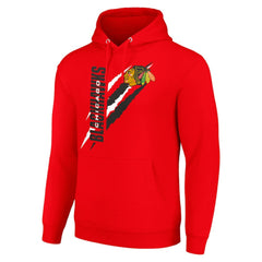 Chicago Blackhawks Starter Color Scratch Fleece Pullover Hoodie - Red Hoodies