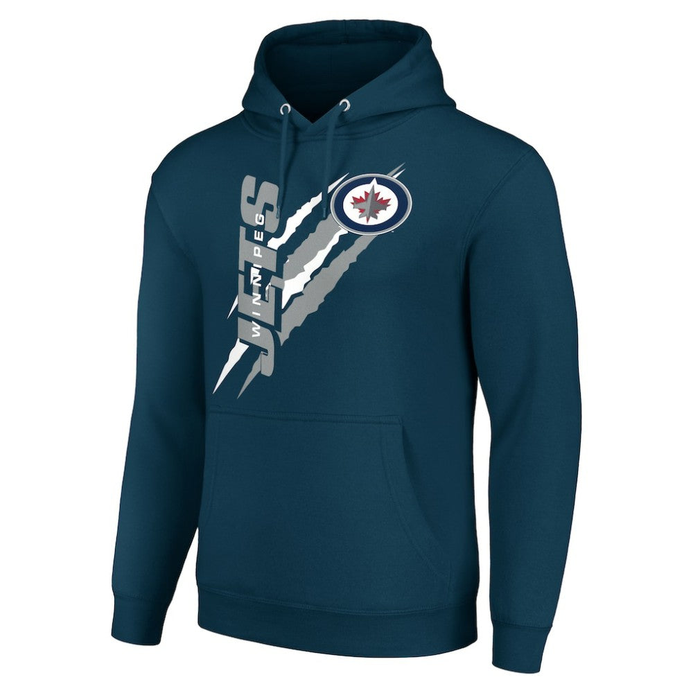 Winnipeg Jets Starter Color Scratch Fleece Pullover Hoodie - Blue Hoodies