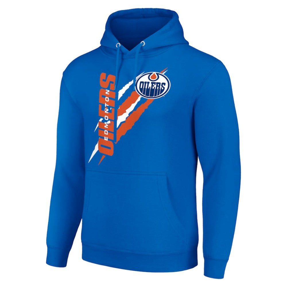 Edmonton Oilers Starter Color Scratch Fleece Pullover Hoodie - Royal Hoodies