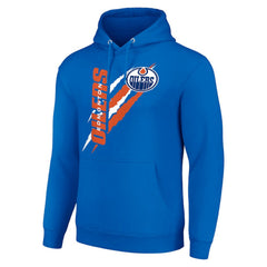 Edmonton Oilers Starter Color Scratch Fleece Pullover Hoodie - Royal Hoodies