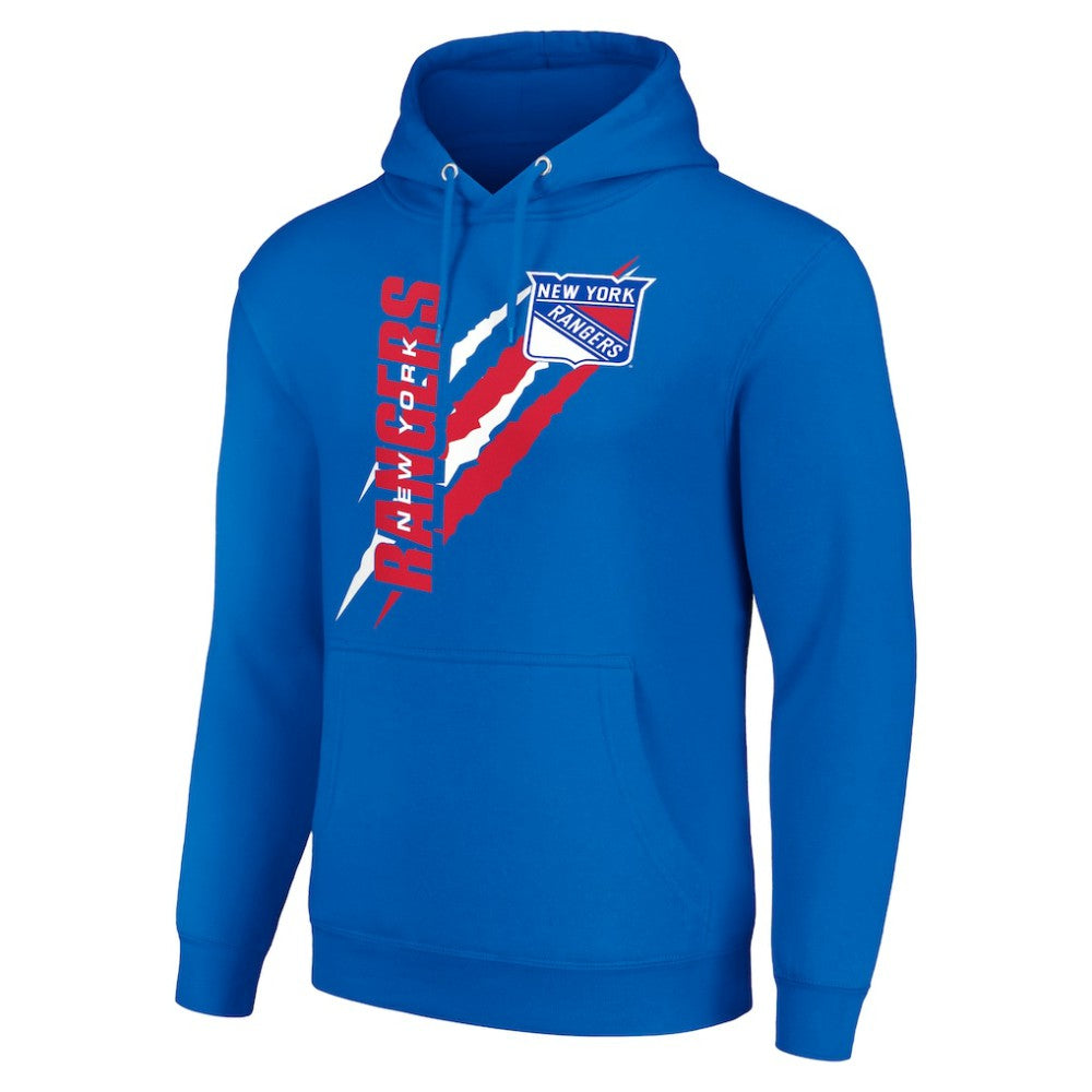 New York Rangers Starter Color Scratch Fleece Pullover Hoodie - Royal Hoodies