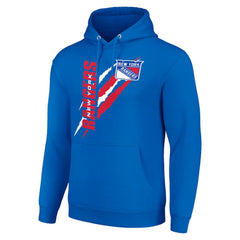 New York Rangers Starter Color Scratch Fleece Pullover Hoodie - Royal Hoodies