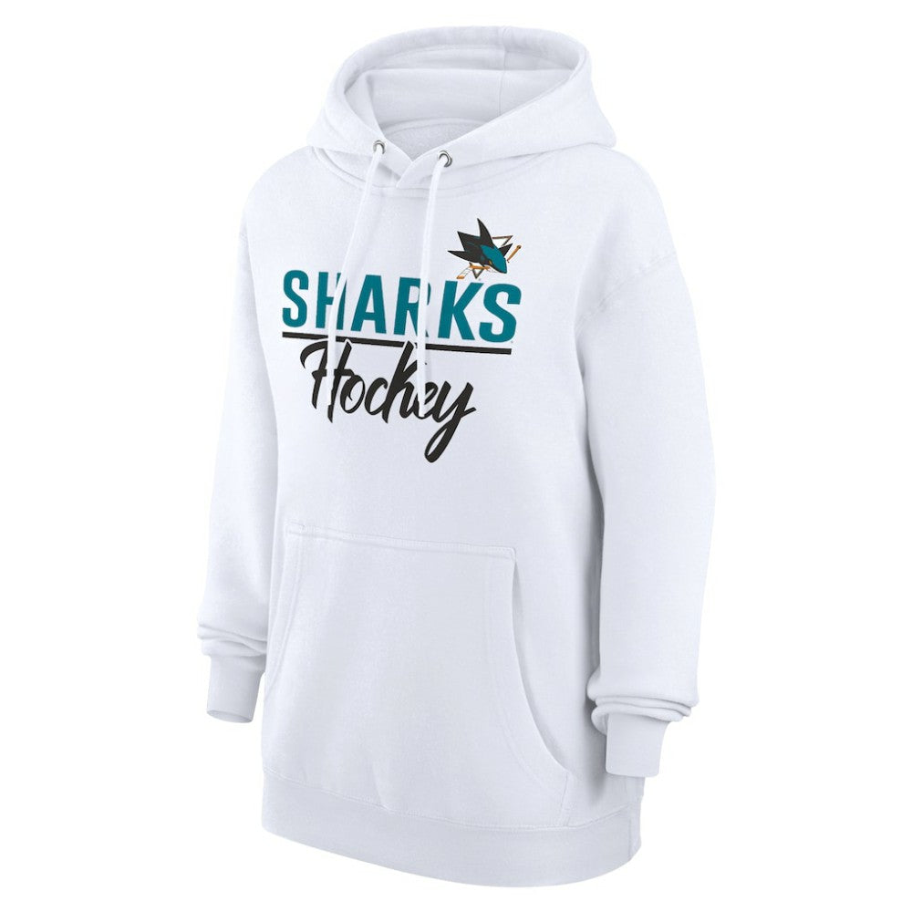 San Jose Sharks G-III 4Her by Carl Banks Women's Team Fleece Pullover Hoodie - White Hoodies