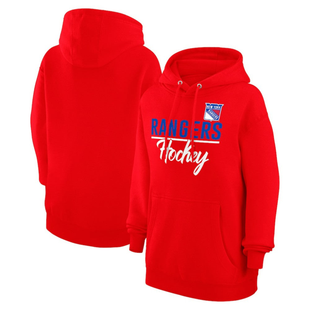 New York Rangers G-III 4Her by Carl Banks Women's Team Fleece Pullover Hoodie - Red Hoodies