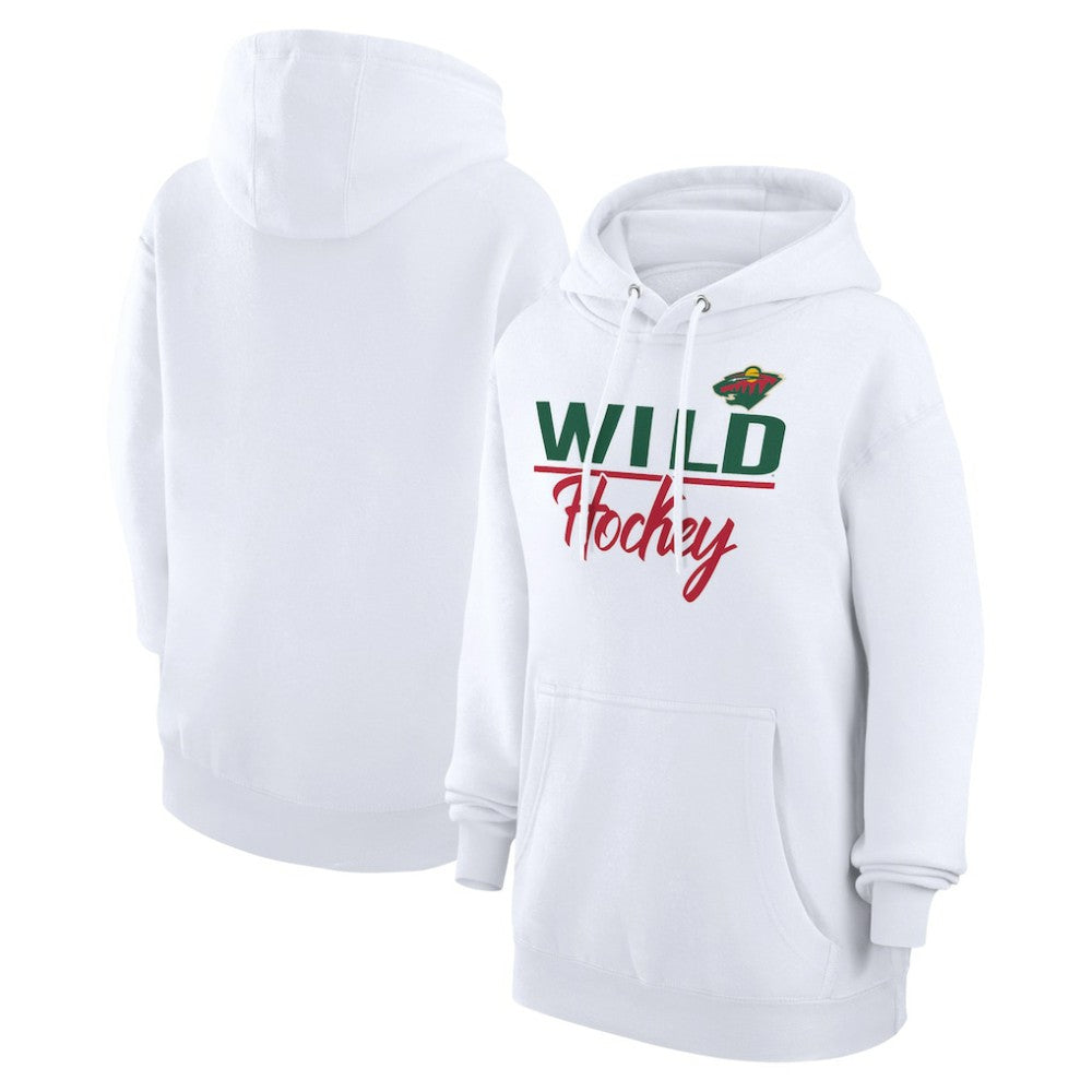 Minnesota Wild G-III 4Her by Carl Banks Women's Team Fleece Pullover Hoodie - White Hoodies