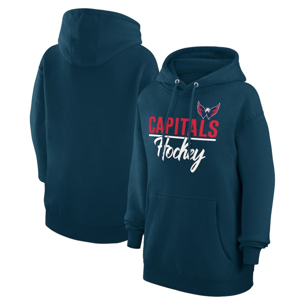 Washington Capitals G-III 4Her by Carl Banks Women's Team Fleece Pullover Hoodie - Navy Hoodies